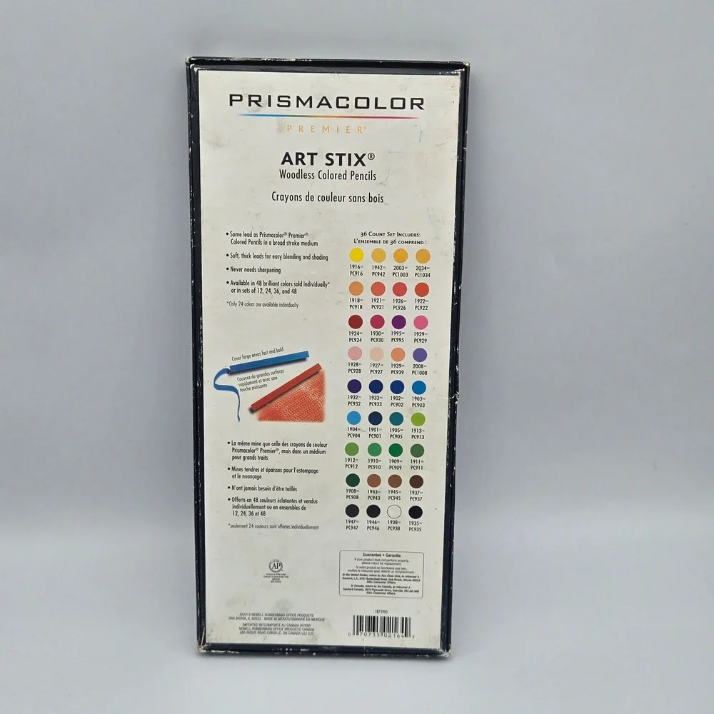 Prismacolor Premier Art Stix Woodless Colored Pencils 36‎ Box Set 2013 Light Use